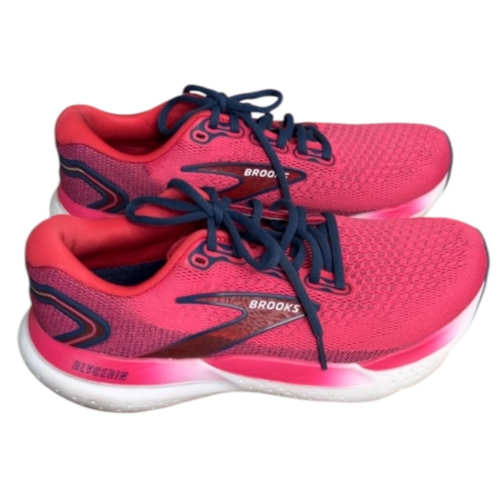 Brooks Women's Pink and Navy Running Sneakers